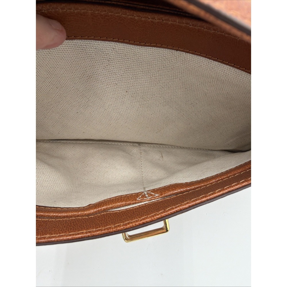 Michael Kors Genuine Leather Rectangular Med Sz Shoulder Bag Brown Gold Dust Bag - Picture 13 of 16